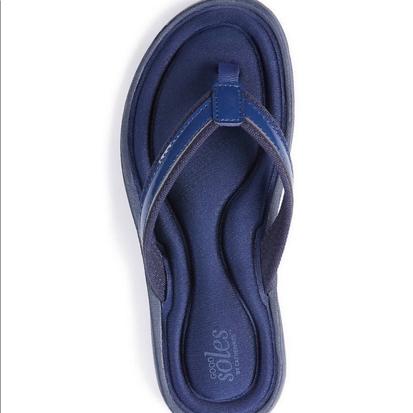 Good Soles, Catherines Shoes - Good Soles Navy Flip Flops, Women’s, 10/11W